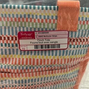 Thirty one cinch up utility tote New in Package!!  multi color stripe